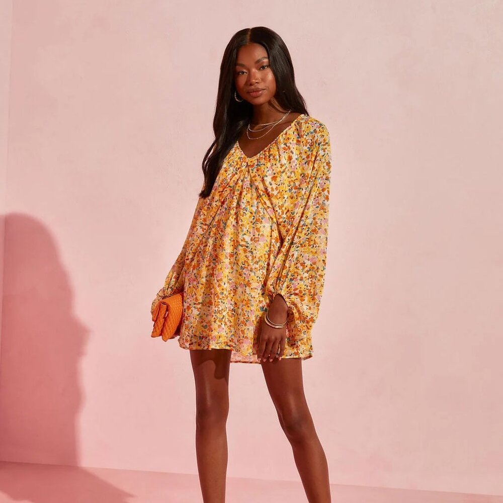 Floral Chiffon Mini Dress